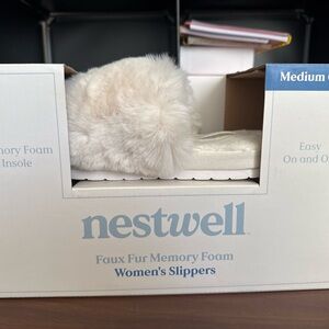 Nestwell Cream Faux Fur Slippers